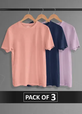 Solid Half Sleeve T-Shirt Men Combo - Pack of 3