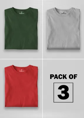 Solid Half Sleeve T-Shirt Men Combo - Pack of 3