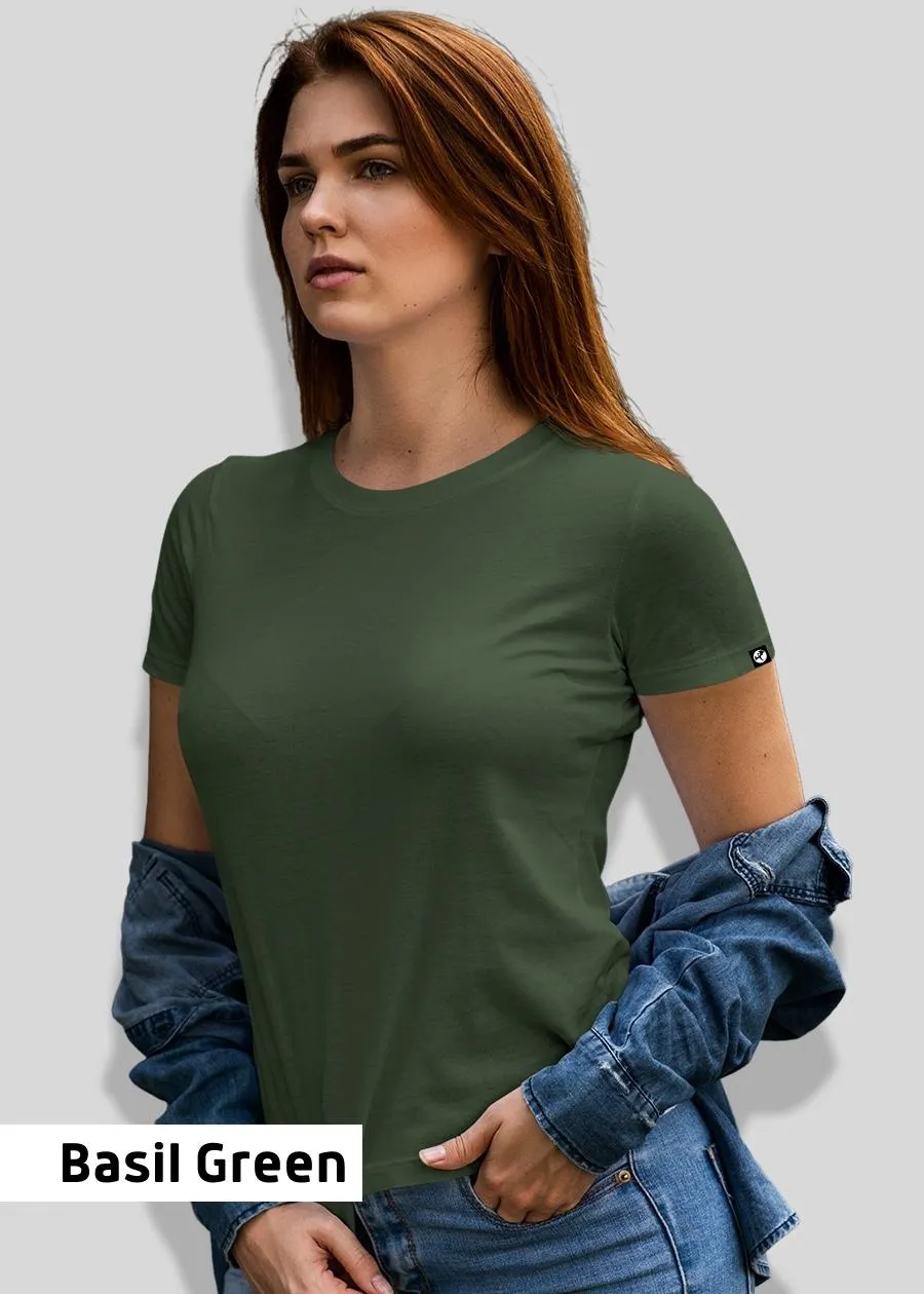 Solid Half Sleeve T-Shirt Women Combo - Pack of 3