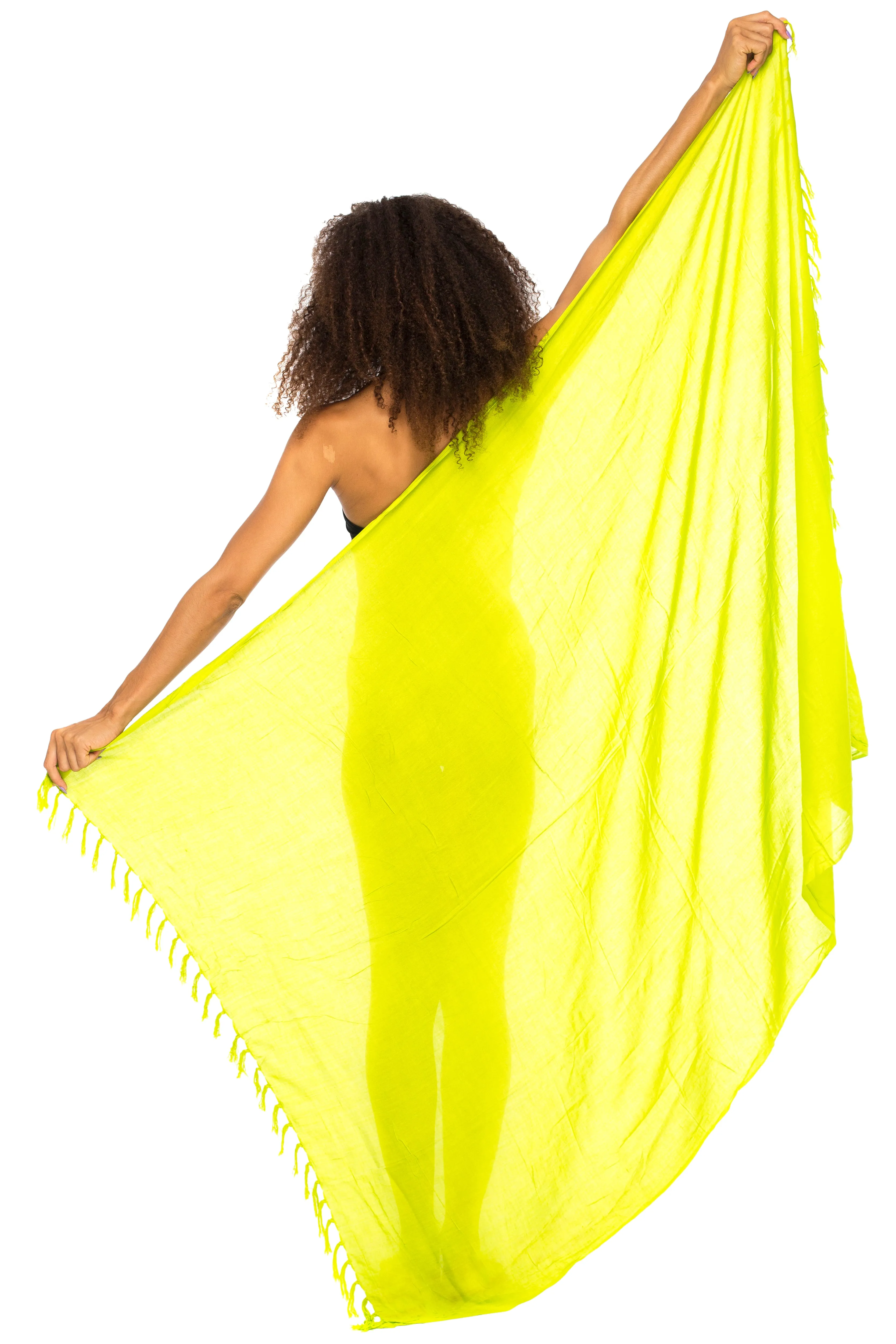 Solid Sarong Cover Up Wrap with Coconut Clip