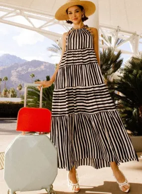 Stripe Tiered Maxi Dress