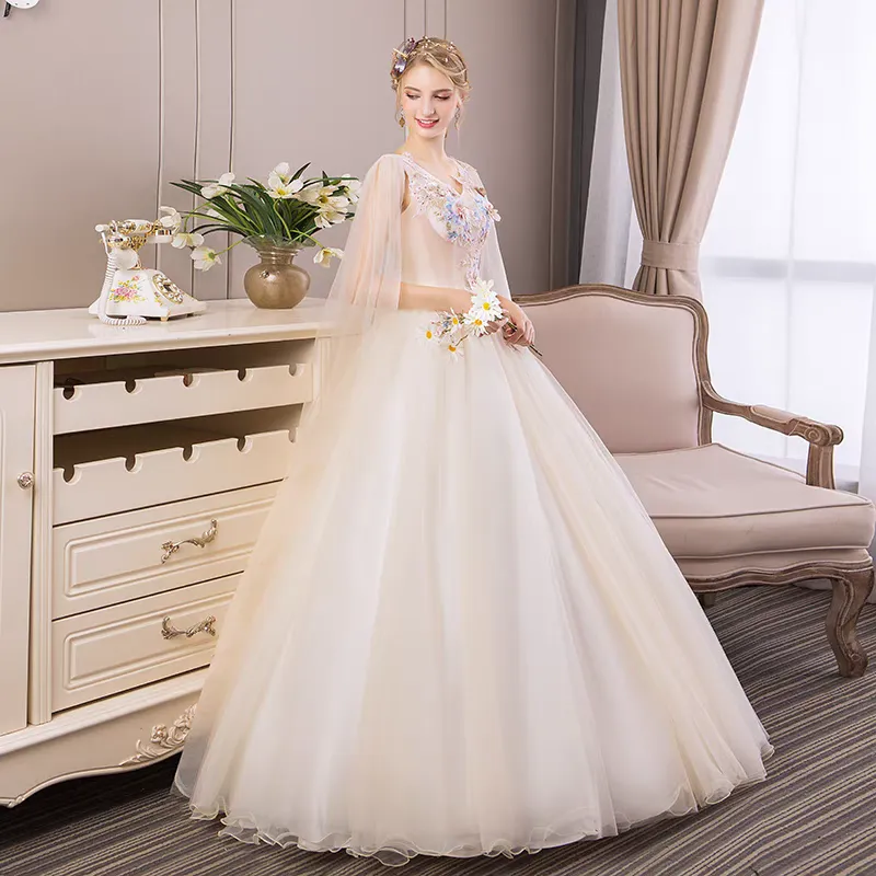 The Meyson Champagne Flora Ball Gown