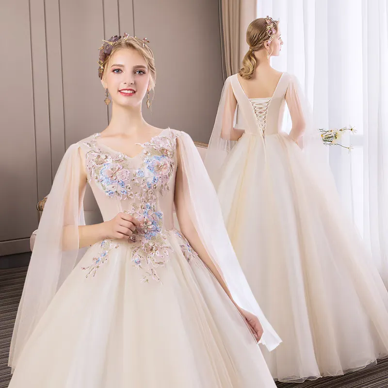 The Meyson Champagne Flora Ball Gown