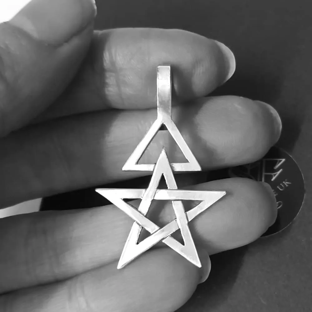 Third Degree Pentagram Necklace, Handmade Solid Silver, Wiccan Witch Jewellery