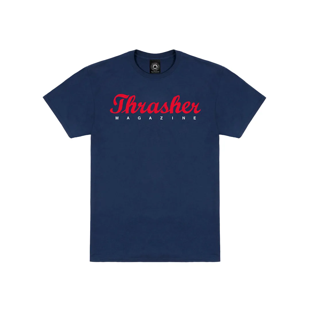 Thrasher Script Tee - Navy