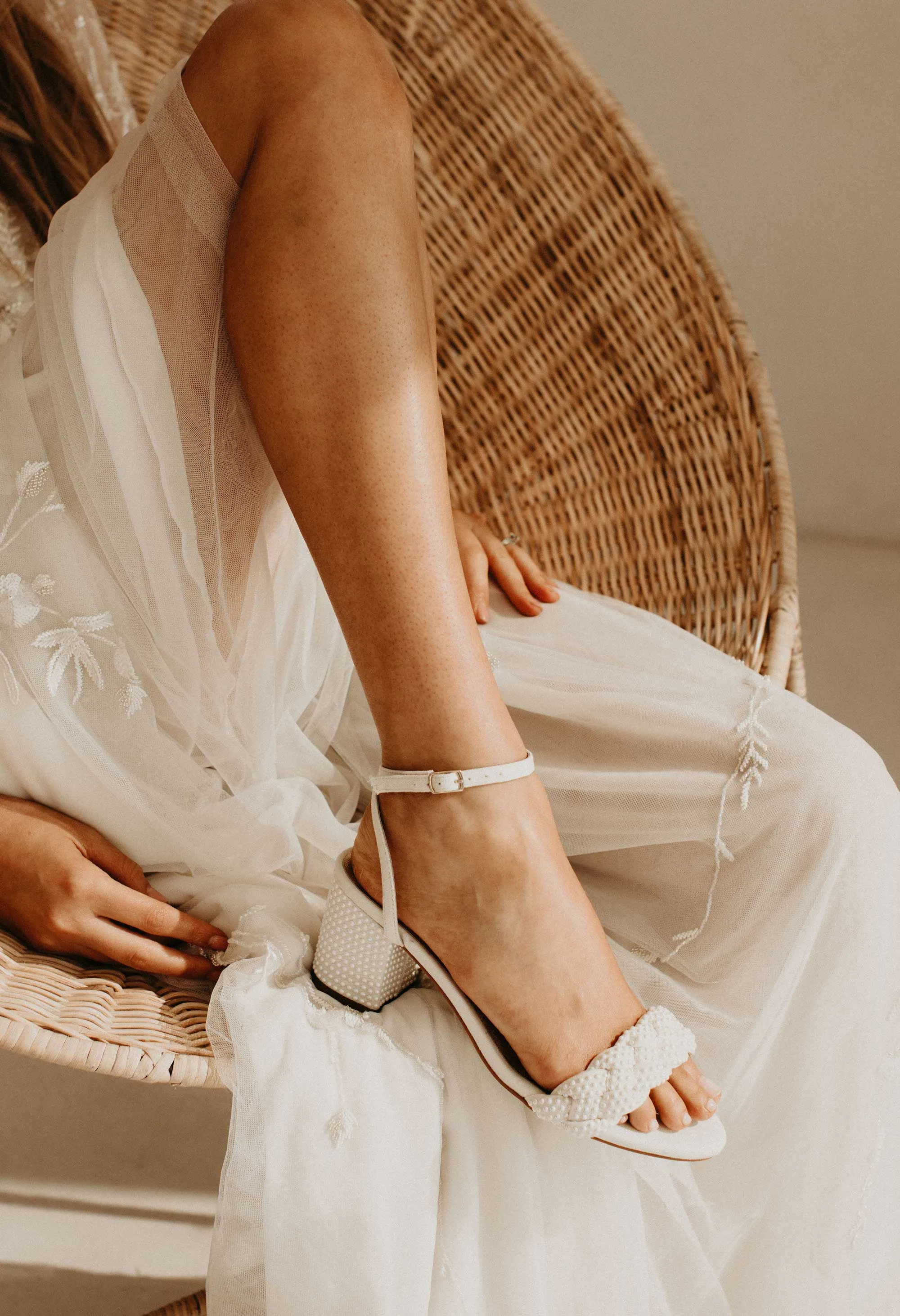 TRUE - IVORY PEARL WEDDING SANDALS WITH PLAIT TOE - FINAL SALE