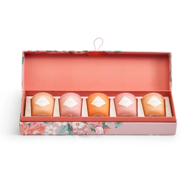 Two's Company Fleurette Set of 5 Scented Candles in Gift Box