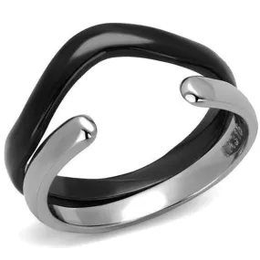 WildKlass Stainless Steel Ring Two-Tone IP Black Women