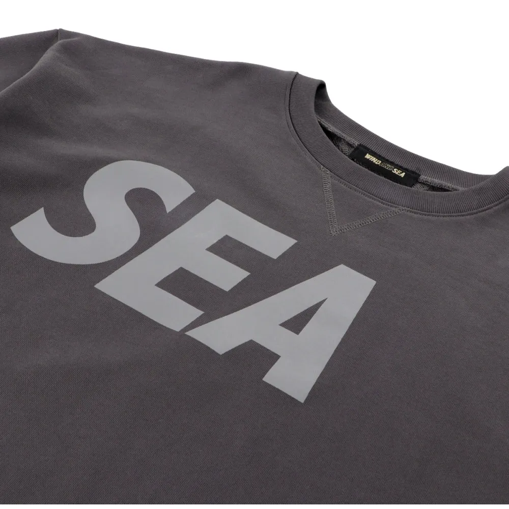 WIND AND SEA BIG SEA CREWNECK-CHARCOAL TAUPE