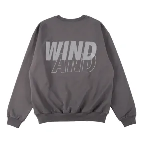 WIND AND SEA BIG SEA CREWNECK-CHARCOAL TAUPE