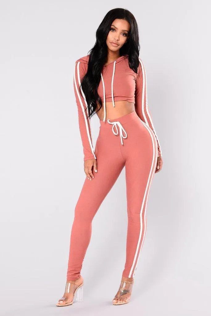 Women Ladies Tracksuit Crop Hoodies Sweatshirt Pants Sets Slim Wear Casual Suit