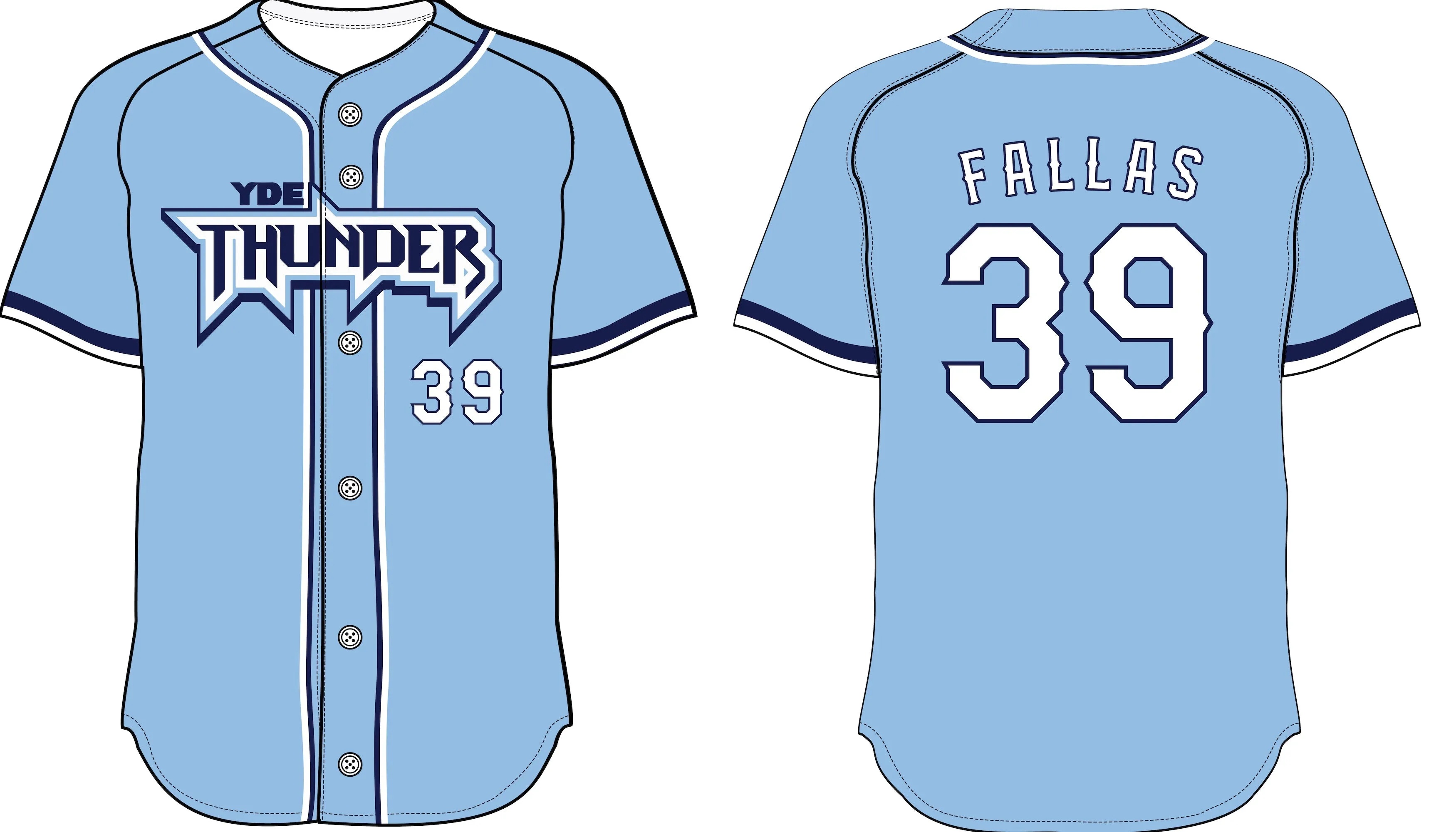 YDE Sublimated Carolina Blue Baseball Jersey